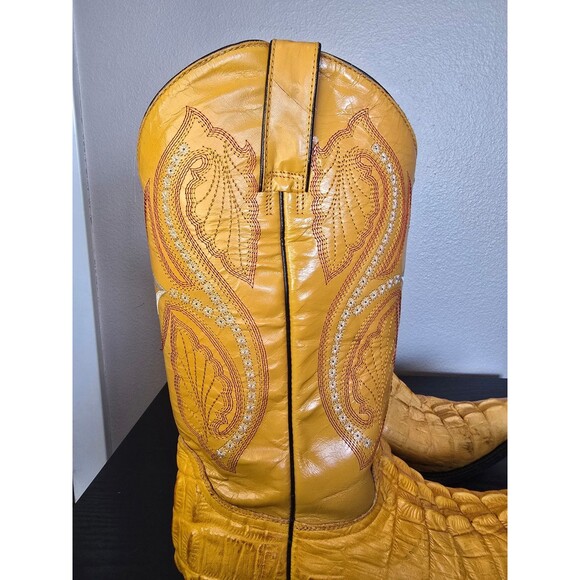 Yellow, vintage old rider cowboy boots. Size 6 - Picture 6 of 12